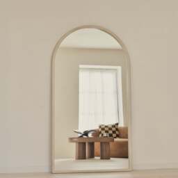 Arden - Concrete Full Length Arched Wooden Mirror 175cm x 95cm - thumbnail 1