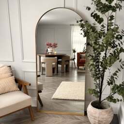 Arcus - Full Length Arched Gold Large Metal Mirror 170cm x 80cm - thumbnail 3