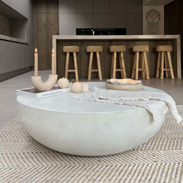Enzo - Large Minimal Concrete Round Coffee Table - image 1