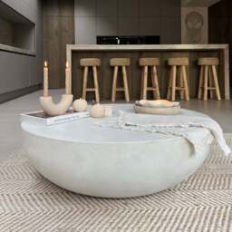 Enzo - Large Minimal Concrete Round Coffee Table - thumbnail 1