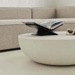 Enzo - Large Minimal Concrete Round Coffee Table - thumbnail 4