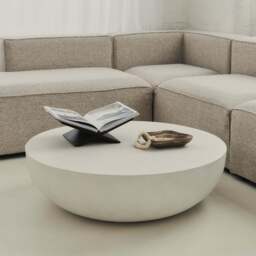 Enzo - Large Minimal Concrete Round Coffee Table - thumbnail 3
