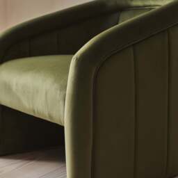 Camille - Curved Velvet Accent Chair Olive - thumbnail 5
