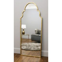 Algiers - Large Full Length Gold Arched Metal Mirror 150cm x 60cm - thumbnail 5