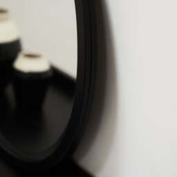 Higgins - Black Metal Modern Round Wall Mirror 60cm x 60cm - thumbnail 5