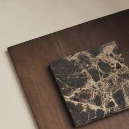 Valor - Dark Emperador Marble Round Dark Wood Premium Coffee Table - thumbnail 5