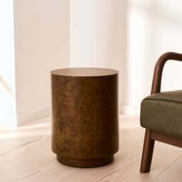 Arbour - Green Burl Wood Premium Round Side Table - thumbnail 2