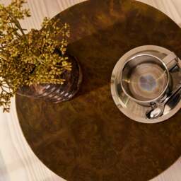 Arbour - Green Burl Wood Premium Round Side Table - thumbnail 3
