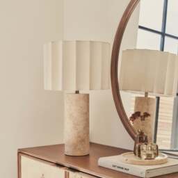 Castella - Travertine Scallop Shade Table Lamp - thumbnail 4