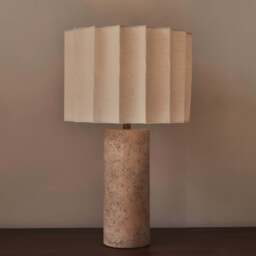 Castella - Travertine Scallop Shade Table Lamp - thumbnail 3