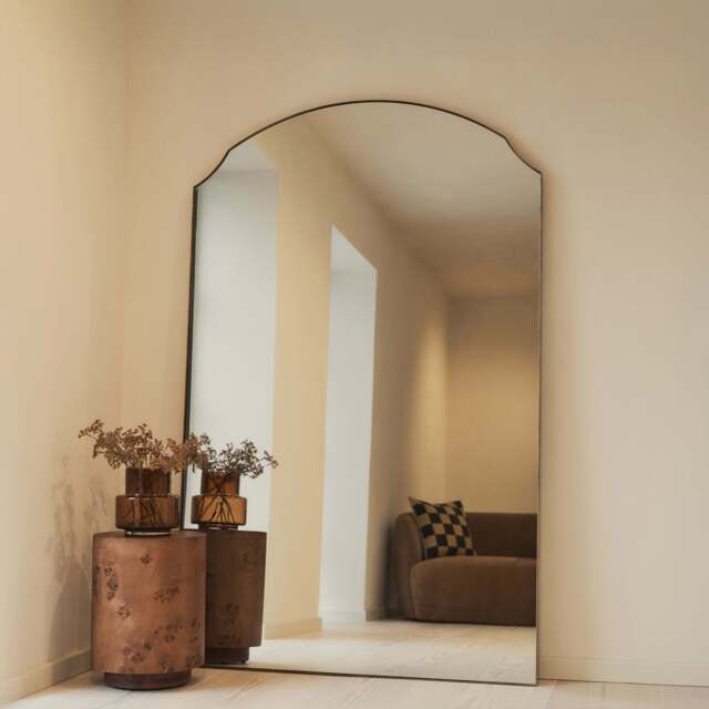 Isla - Extra Large Gold Full Length Arched Metal Mirror 190cm x 120cm - image 1