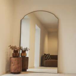 Isla - Extra Large Gold Full Length Arched Metal Mirror 190cm x 120cm