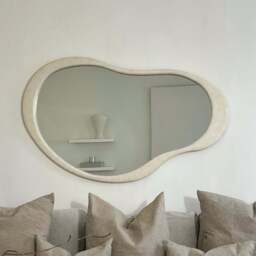 Arcurva - Large Overmantle Concrete Irregular Mirror 130cm x 80cm - thumbnail 3