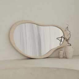 Arcurva - Large Overmantle Concrete Irregular Mirror 130cm x 80cm - thumbnail 1