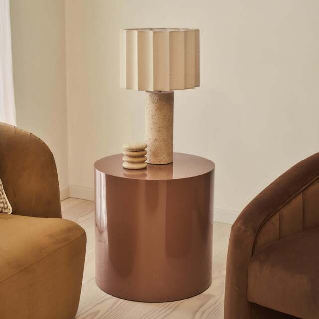 Rivington - High Gloss Mocha Round Side Table - image 1