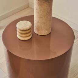Rivington - High Gloss Mocha Round Side Table - thumbnail 5