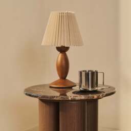 Trivium - Dark Emperador Round Dark Wood Premium Side Table - thumbnail 5