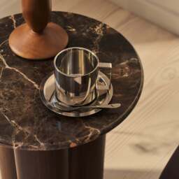 Trivium - Dark Emperador Round Dark Wood Premium Side Table - thumbnail 4