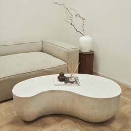 Leonardo - Minimal Concrete Shaped Coffee Table Large - thumbnail 3