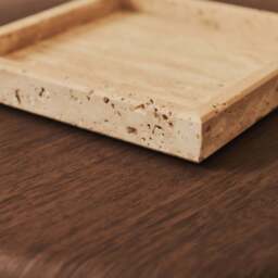 Travara - Cream Travertine Square Decorative Tray - thumbnail 3
