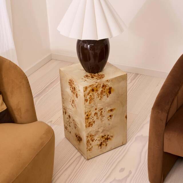Willow - Natural Burl Wood Rectangular Side Table - image 1