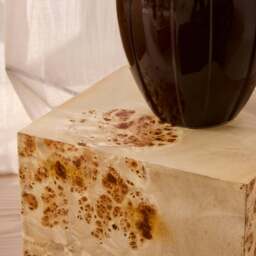 Willow - Natural Burl Wood Rectangular Side Table - thumbnail 2