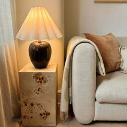 Willow - Natural Burl Wood Rectangular Side Table - thumbnail 3