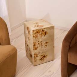Willow - Natural Burl Wood Rectangular Side Table - thumbnail 3