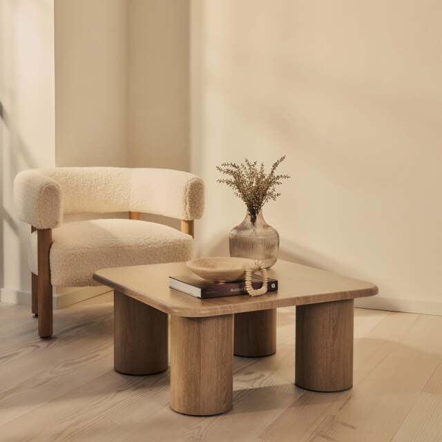 Alina - Washed Wood Square Large Wooden Coffee Table - image 1