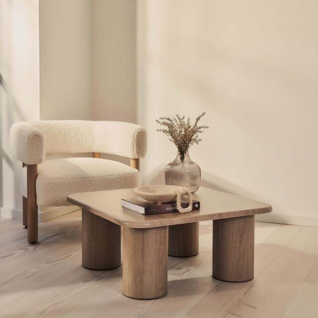 Alina - Washed Wood Square Large Wooden Coffee Table - image 1