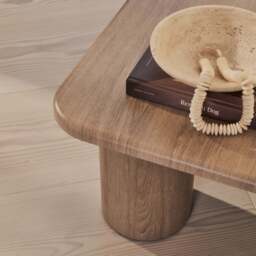 Alina - Washed Wood Square Large Wooden Coffee Table - thumbnail 6