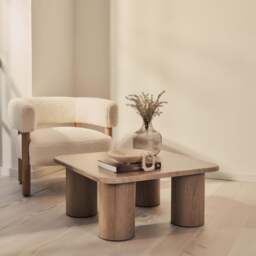Alina - Washed Wood Square Large Wooden Coffee Table