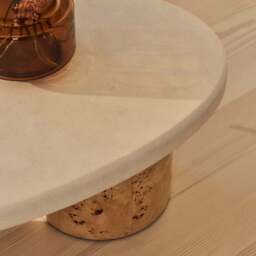 Aegean - Natural Burl Wood & Concrete Irregular Coffee Table 3 Legs - thumbnail 5