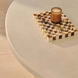 Aegean - Natural Burl Wood & Concrete Irregular Coffee Table 3 Legs - thumbnail 6