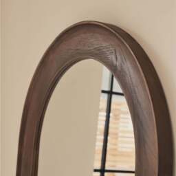Porta - Full Length Arched Dark Wood Large Mirror 180cm x 90cm - thumbnail 4