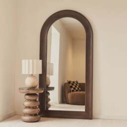 Porta - Full Length Arched Dark Wood Large Mirror 180cm x 90cm - thumbnail 1