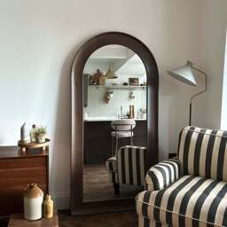Porta - Full Length Arched Dark Wood Large Mirror 180cm x 90cm - thumbnail 2