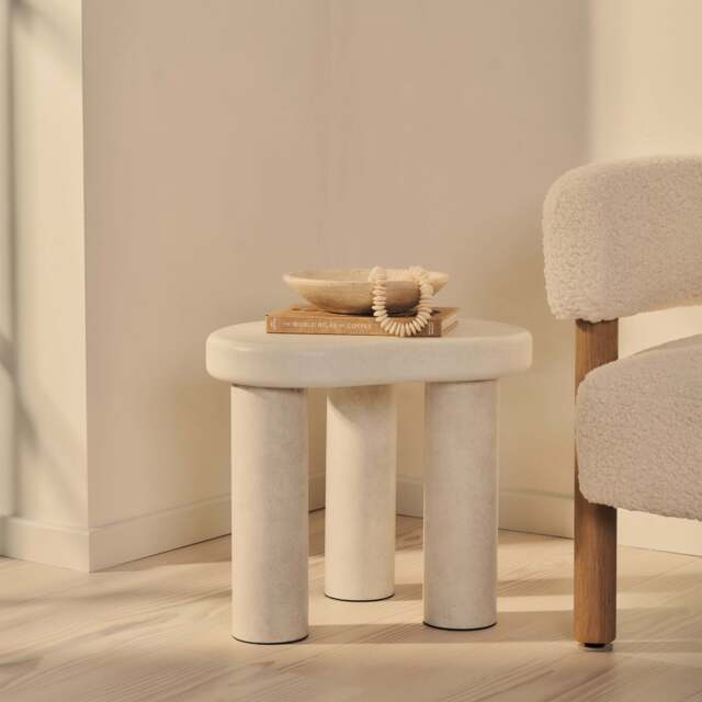 Savanna - Concrete Irregular Wooden Side Table - image 1
