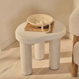 Savanna - Concrete Irregular Wooden Side Table - thumbnail 6