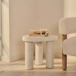 Savanna - Concrete Irregular Wooden Side Table - thumbnail 1