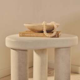 Savanna - Concrete Irregular Wooden Side Table - thumbnail 2
