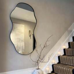 Ava - Black Pond Shaped Irregular Mirror 125cm x 65cm - thumbnail 4