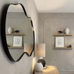 Ava - Black Pond Shaped Irregular Mirror 125cm x 65cm - thumbnail 3