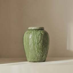 Portera - Jade Green Gloss Ceramic Vase - thumbnail 1