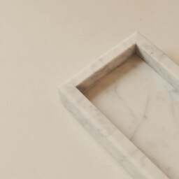 Travara - White Marble Rectangular Decorative Tray - thumbnail 2