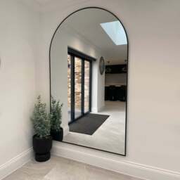 Liberty - Black Full Length Arched Metal Mirror 200cm x 120cm - thumbnail 2
