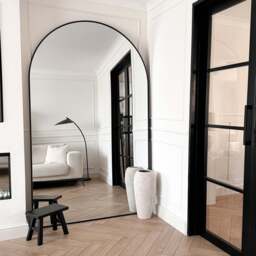 Liberty - Black Full Length Arched Metal Mirror 200cm x 120cm - thumbnail 3