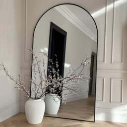 Liberty - Black Full Length Arched Metal Mirror 200cm x 120cm - thumbnail 1