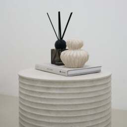 Raya - Minimal Concrete Ribbed Side Table - thumbnail 3
