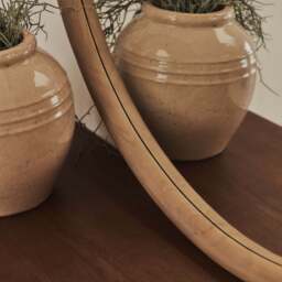 Amora - Large Warm Wood Round Wall Mirror 100cm x 100cm - thumbnail 6